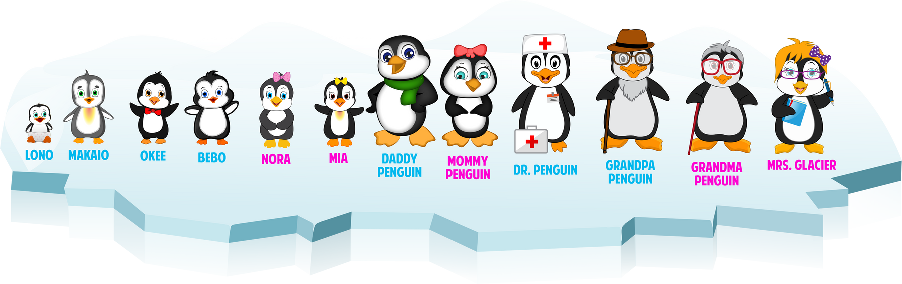 Leigha Marina's Little Penguins On Ice Block