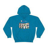 Adult-Size Unisex Penguin Paradise Hoodie: Cute Cartoon Penguins Design