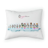 Pillow Sham - Leigha Marina's Cartoon Penguins With Names