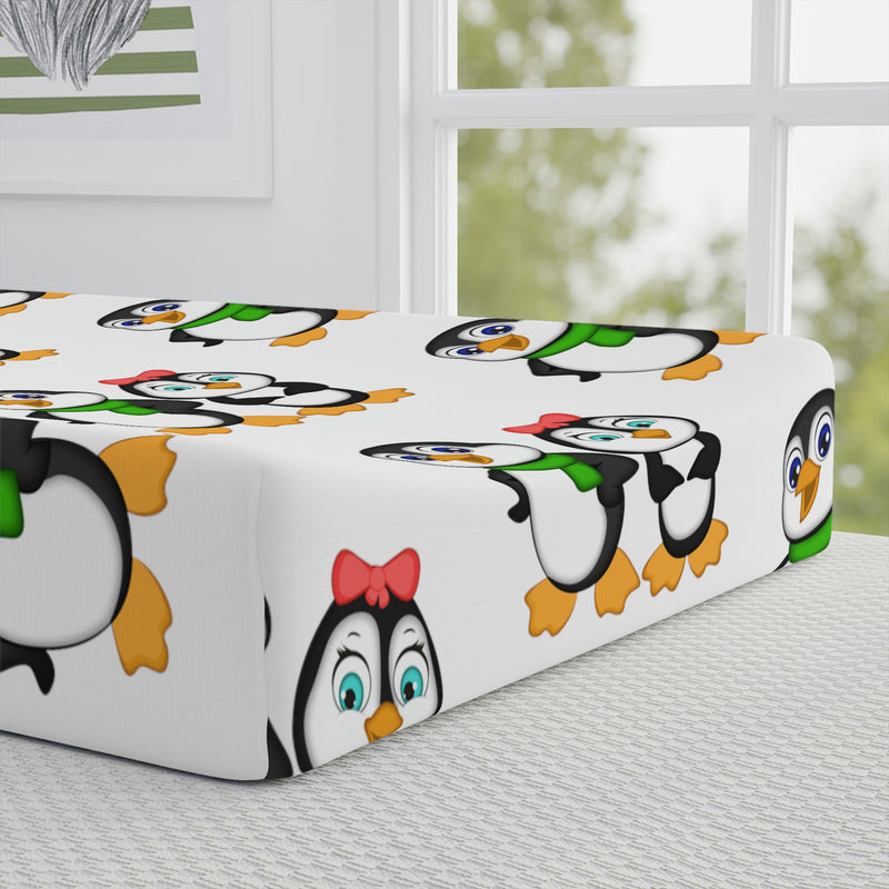 Baby Changing Pad Cover - Mommy & Daddy Penguins