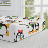 Baby Changing Pad Cover - Mommy & Daddy Penguins