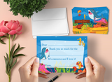 Under The Sea Thank You Cards for Kids, 20 Notes & 20 Envelopes