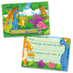 Dinosaur Thank You Cards for Kids, 20 Notes & 20 Envelopes