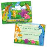 Dinosaur Thank You Cards for Kids, 20 Notes & 20 Envelopes