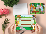 Jungle Animals Thank You Cards for Kids, 20 Notes & 20 Envelopes