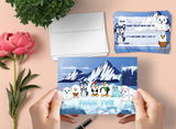 Penguins Thank You Cards for Kids, 20 Notes & 20 Envelopes
