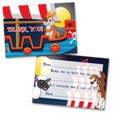 Pirates Thank You Cards for Kids, 20 Notes & 20 Envelopes