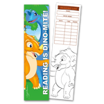 Dinosaurs 'Reading is Dino-Mite!' Coloring Bookmarks with Reading Logs (30 count)