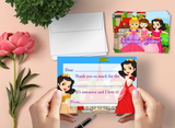 Princess Thank You Cards for Kids, 20 Notes & 20 Envelopes