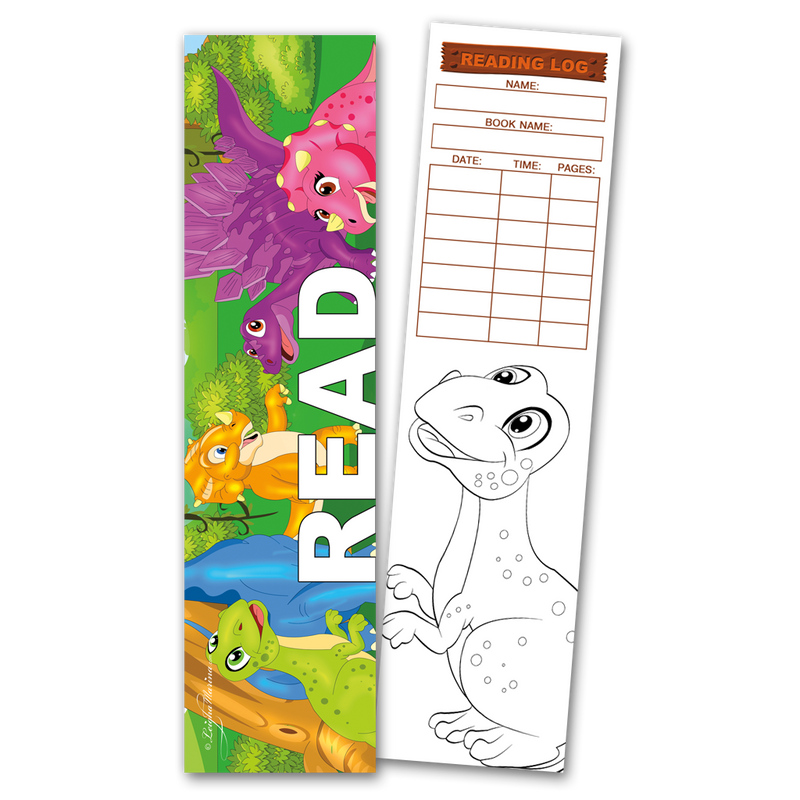 Dinosaurs 'Read' Coloring Bookmarks with Reading Logs (30 count)
