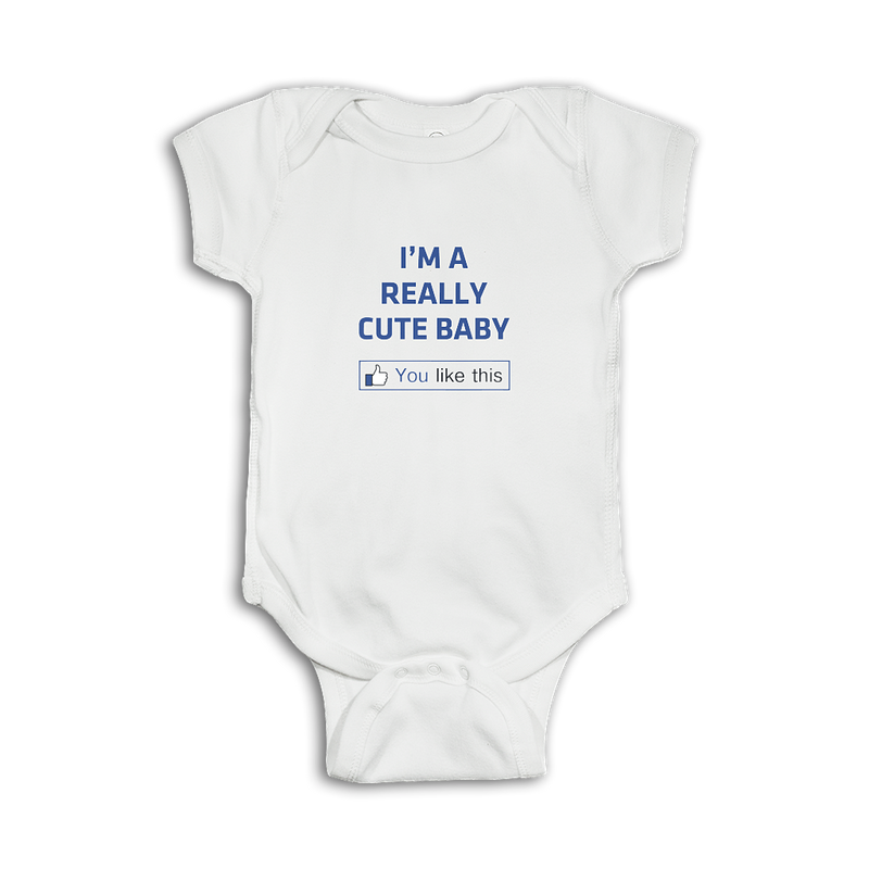 Funny baby Onesie 'I'm a really cute baby' thumbs up 'You like this.'