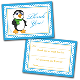 Boy Penguin Thank You Cards for Kids, 20 Notes & 20 Envelopes
