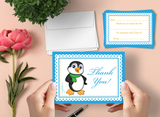 Boy Penguin Thank You Cards for Kids, 20 Notes & 20 Envelopes