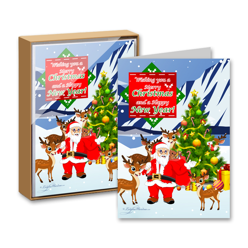 Merry Christmas and Happy New Year Boxed Greeting Cards