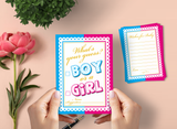 Baby Shower Cards What's Your Guess Boy or a Girl and Wishes for Baby - 40 Cards