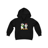 Youth-Size Mommy & Daddy Hoodie: Cute Cartoon Penguins Design