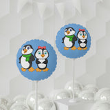 Balloon 11" Light Blue (Round & Heart-Shaped), Mommy & Daddy Penguins