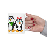 Leigha Marina's Mommy & Daddy Penguins Ceramic Mug - 11oz
