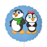 Balloon 11" Light Blue (Round & Heart-Shaped), Mommy & Daddy Penguins