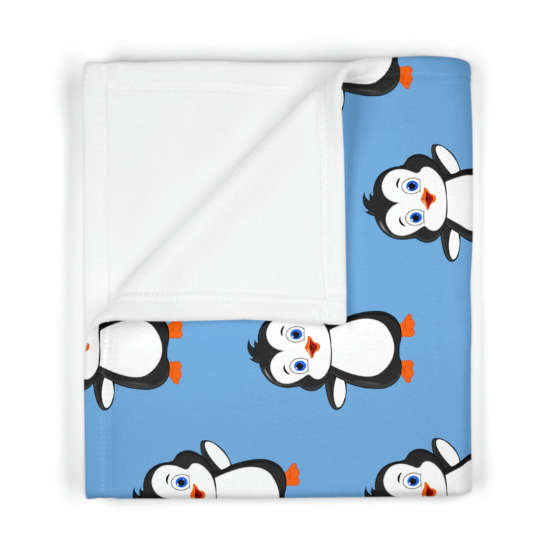 Soft Fleece Baby Blanket Light Blue - Leigha Marina's Bebo The Penguin