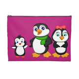 Accessory Pouch - Mommy, Daddy, and Bebo Penguins - Pink