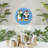 Balloon 11" Light Blue (Round & Heart-Shaped), Mommy & Daddy Penguins