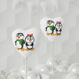 Balloon 11" White (Round & Heart-Shaped), Mommy & Daddy Penguins