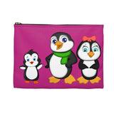 Accessory Pouch - Mommy, Daddy, and Bebo Penguins - Pink