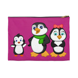 Accessory Pouch - Mommy, Daddy, and Bebo Penguins - Pink