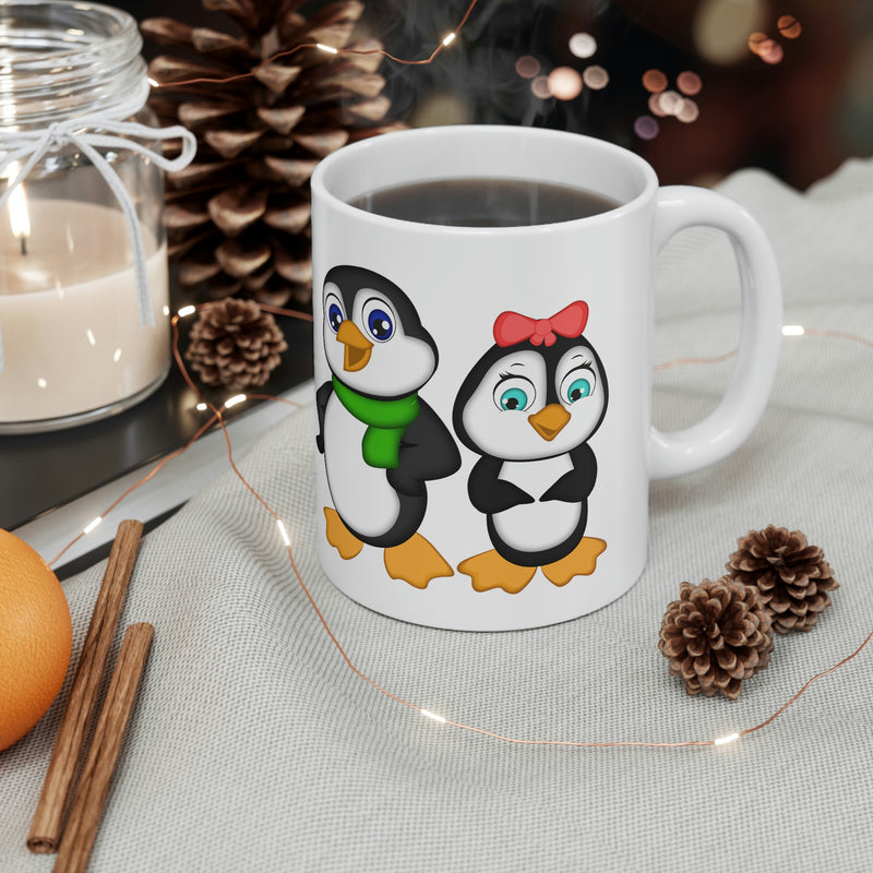 Leigha Marina's Mommy & Daddy Penguins Ceramic Mug - 11oz