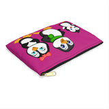 Accessory Pouch - Mommy, Daddy, and Bebo Penguins - Pink