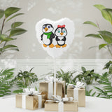 Balloon 11" White (Round & Heart-Shaped), Mommy & Daddy Penguins