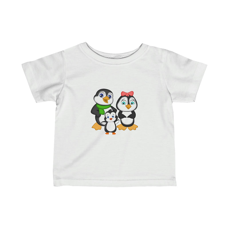 Baby-Size Tee - Mommy, Daddy, and Bebo Penguins - Leigha Marina Cartoon Design