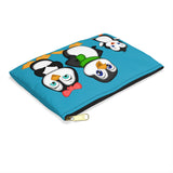 Accessory Pouch - Mommy, Daddy, and Bebo Penguins - Turquoise