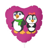 Balloon 11" Pink (Round & Heart-Shaped), Mommy & Daddy Penguins