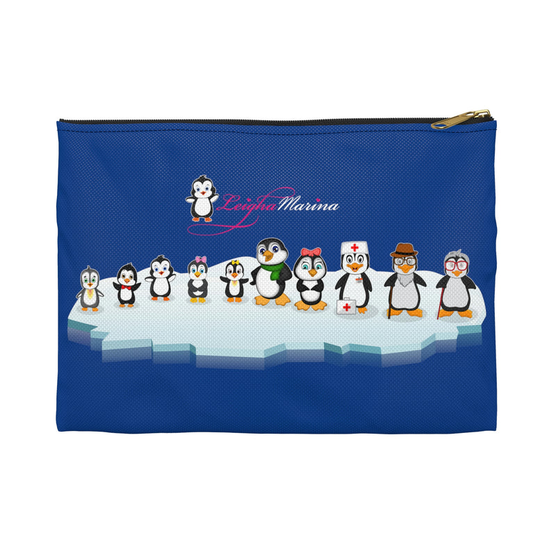 Accessory Pouch - Leigha Marina's Penguin Family - Blue
