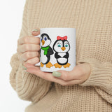 Leigha Marina's Mommy & Daddy Penguins Ceramic Mug - 11oz