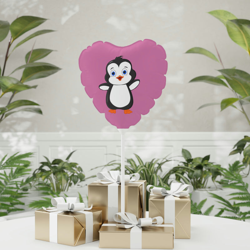 Balloon 11" Pink (Round & Heart-Shaped), Bebo The Penguin