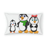 Pillow Sham - Mommy, Daddy, and Bebo Penguins Leigha Marina's Cartoon Design