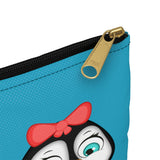Accessory Pouch - Mommy, Daddy, and Bebo Penguins - Turquoise