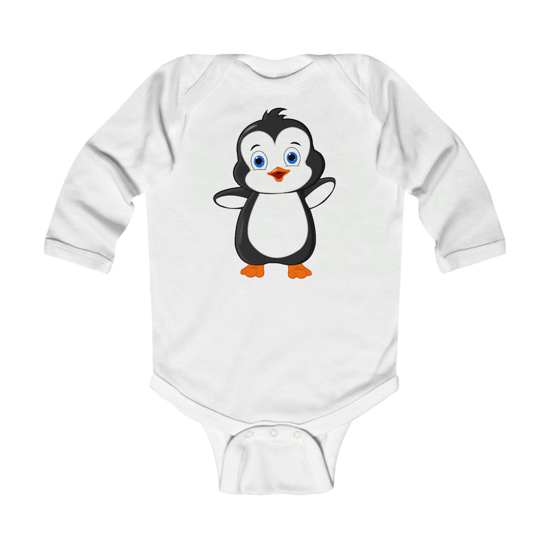 Baby-Size Long Sleeve Bodysuit - Bebo The Penguin