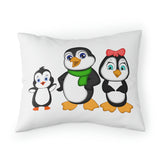 Pillow Sham - Mommy, Daddy, and Bebo Penguins Leigha Marina's Cartoon Design
