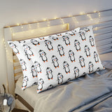 Pillow Sham - White - Bebo The Penguin Leigha Marina's Cartoon Design