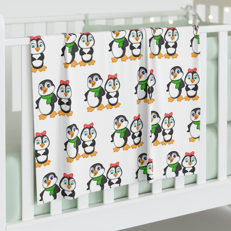 Baby Swaddle Blanket - Leigha Marina's Mommy & Daddy Penguins