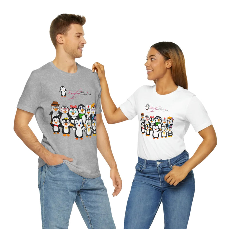 Adult-Size Penguin Paradise: Cute Cartoon Penguin Tee