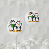 Balloon 11" White (Round & Heart-Shaped), Mommy & Daddy Penguins