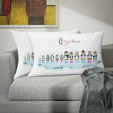 Pillow Sham - Leigha Marina's Cartoon Penguins With Names