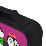 Lunch Bag - Mommy & Daddy Penguins - Pink