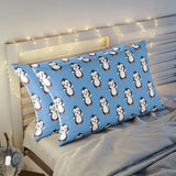 Pillow Sham - Light Blue - Bebo The Penguin Leigha Marina's Cartoon Design