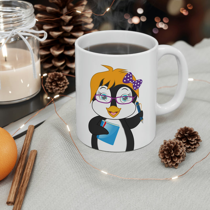 Leigha Marina's Mrs. Glacier The Teacher Penguin Ceramic Mug - 11oz